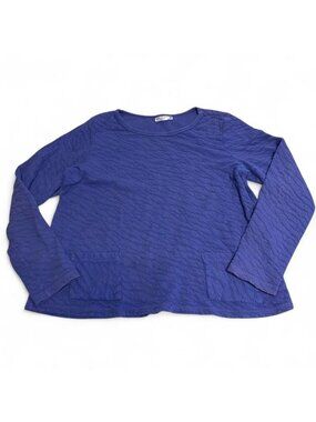 Vintage Prairie Cotton Textured Long Sleeve Shirt Women's Medium Lagenlook Artsy